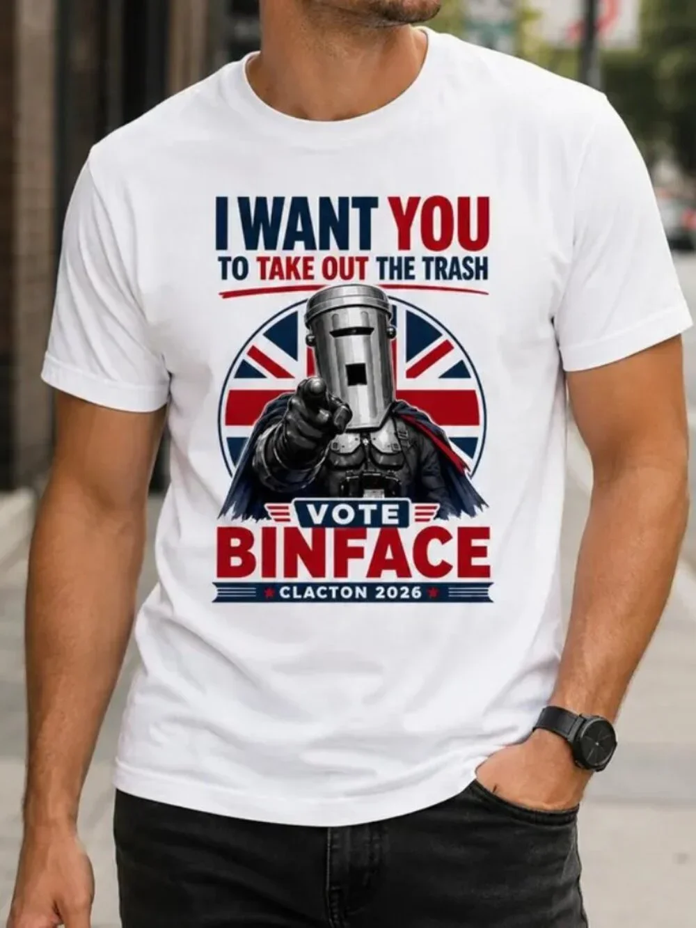 Binface T-Shirt, Vote Binface Clacton By-Election Tee, Anti Farage Funny T Shirt